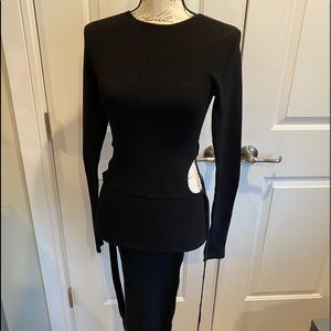 Zara long ribbed open back dress.